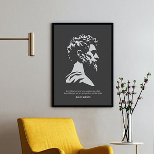 Marcus Aurelius Silhouette Poster: Stoic Philosophy Quote Art
