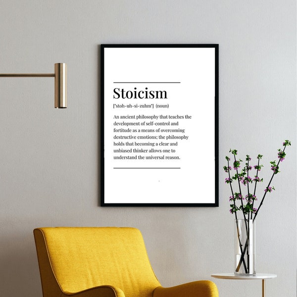 Stoicism Definition Poster - Inspirational Vocabulary Poster - Stoic Poster