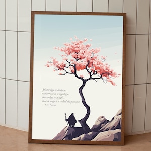 Yesterday Was History, Tomorrow Is A Mystery - Kung Fu Panda Poster: Oogway Quote, Inspirational Wall Art