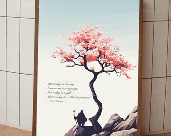 Cartel de la cita de Oogway Kung Fu Panda, arte de pared inspirador