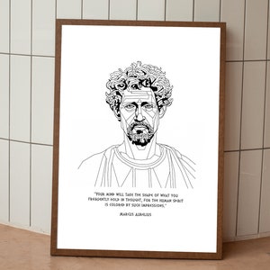 Marcus Aurelius Poster: Stoic Philosophy Art, Motivational Quote