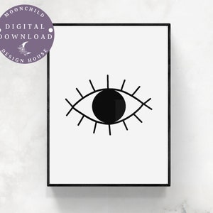 Line Art Open Eye, Abstract Eye Art, Abstract Wall Art, Line Eye Print, Minimal Line Art, Printable Art, Eye Art, Minimalist Art, Lash Art