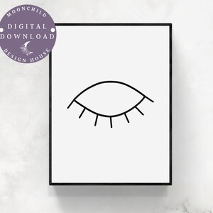 Line Art Closed Eye, Abstract Eye Art, Abstract Wall Art, Line Eye Print, Minimal Line Art, Printable Art, Eye Art, Minimalist Art, Lash Art