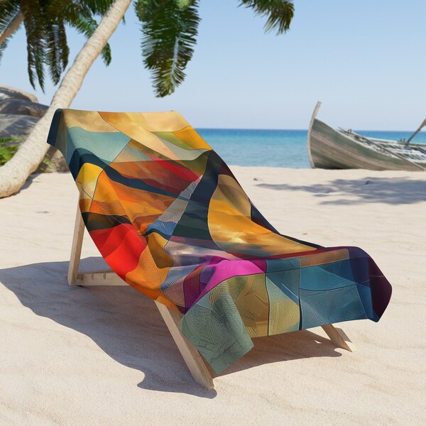 Colorful Abstract Design Beach Towel