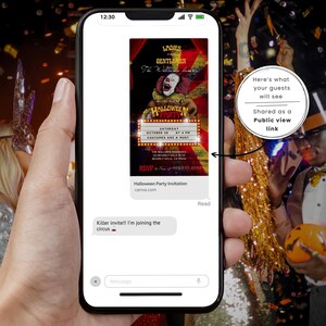 Halloween Party Video Invitation Spooktacular Party Invite Editable Template Creepy Clown Invite Halloween Costume Evite Carnival Invitation image 2