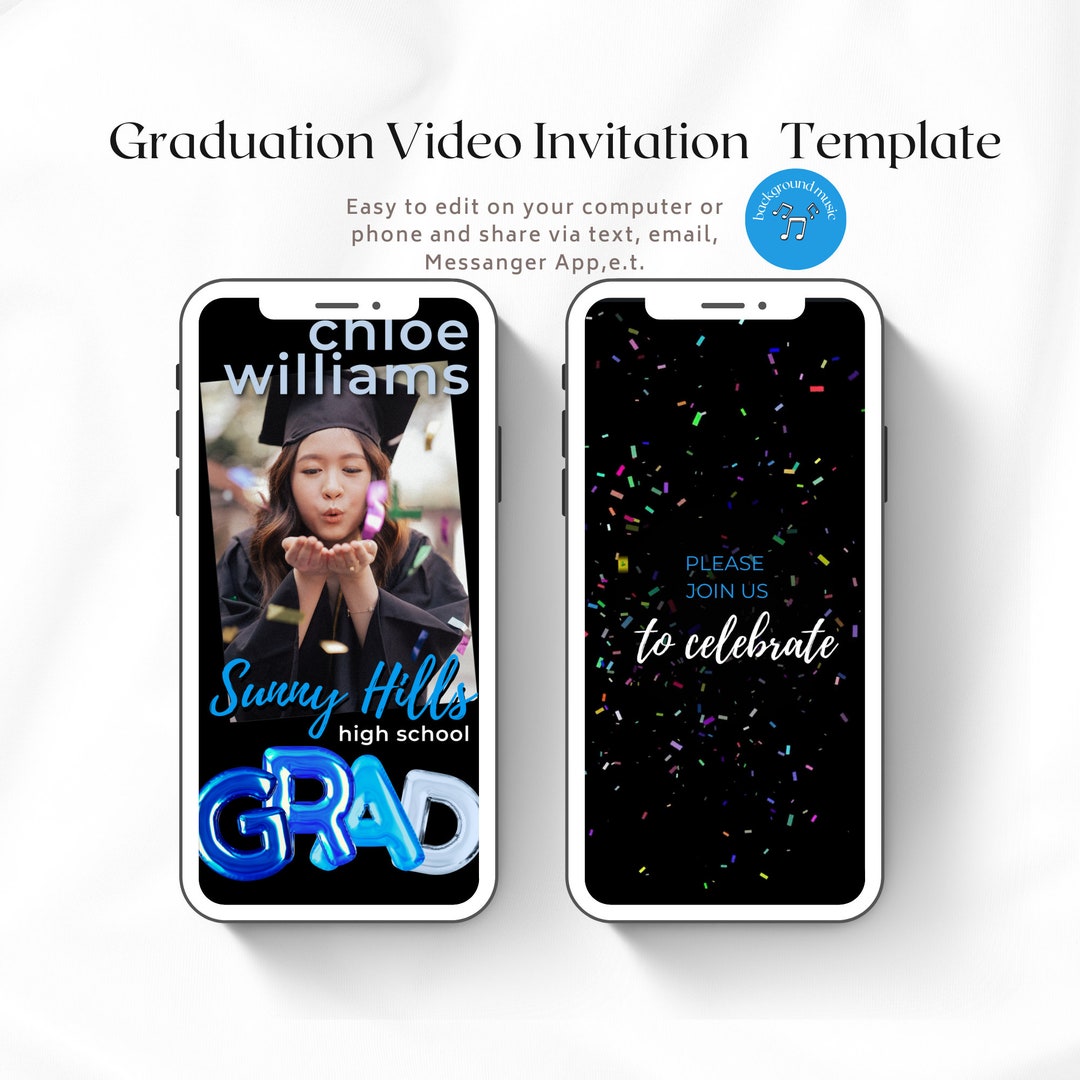 Graduation Video Invitation, Animated Grad Announcement, Graduation ...