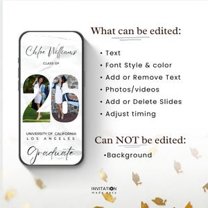 2026 Graduation Party Video Invitation, Digital Animated Grad Announcement, Minimalist Graduation Invite, Grad Party Evite, Canva Template