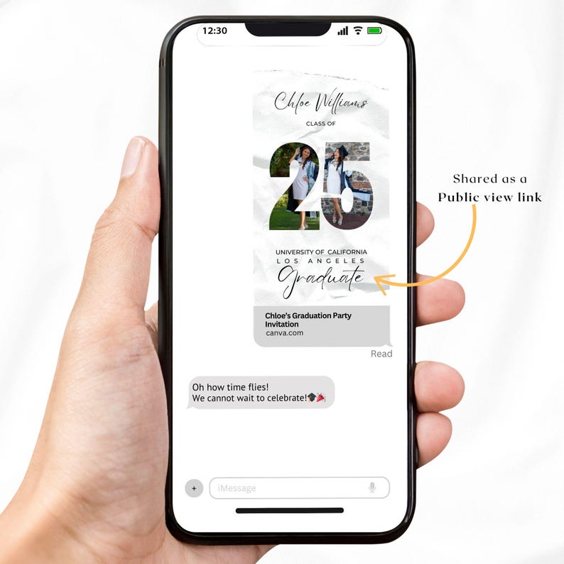 2026 Graduation Party Video Invitation, Digital Animated Grad Announcement, Minimalist Graduation Invite, Grad Party Evite, Canva Template