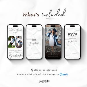 2026 Graduation Party Video Invitation, Digital Animated Grad Announcement, Minimalist Graduation Invite, Grad Party Evite, Canva Template