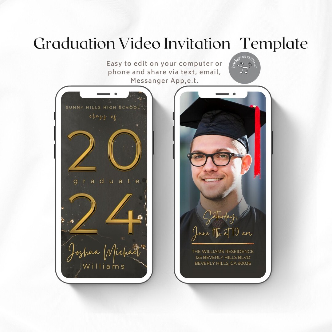 Graduation Video Invitation, Animated Grad Announcement, Graduation ...