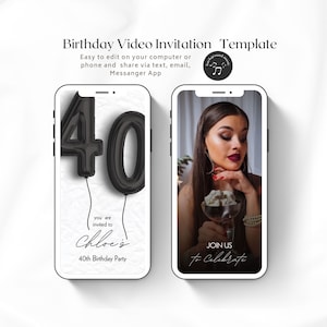 Invito video per la cena del 40° compleanno, invito digitale di compleanno chic, saluti ai 40 anni, 40° compleanno dell'uomo, modello di invito Forty Evite