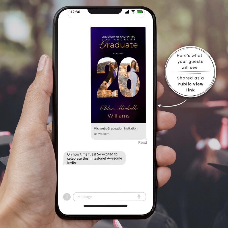 2026 Graduation Video Invitation, Animated Grad Announcement, Graduation Invite, Grad Party Evite,  Editable Template, Instant Download
