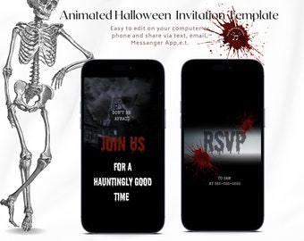Halloween Party Video Invitation, Spooktacular Party Invite, Editable Template, Halloween Invite, Halloween Costume Evite Halloween Birthday