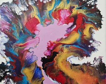 キャンバスに描かれたアクリル画 18