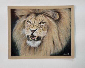 オリジナルライオンパステル、色鉛筆画 - Etsy 日本