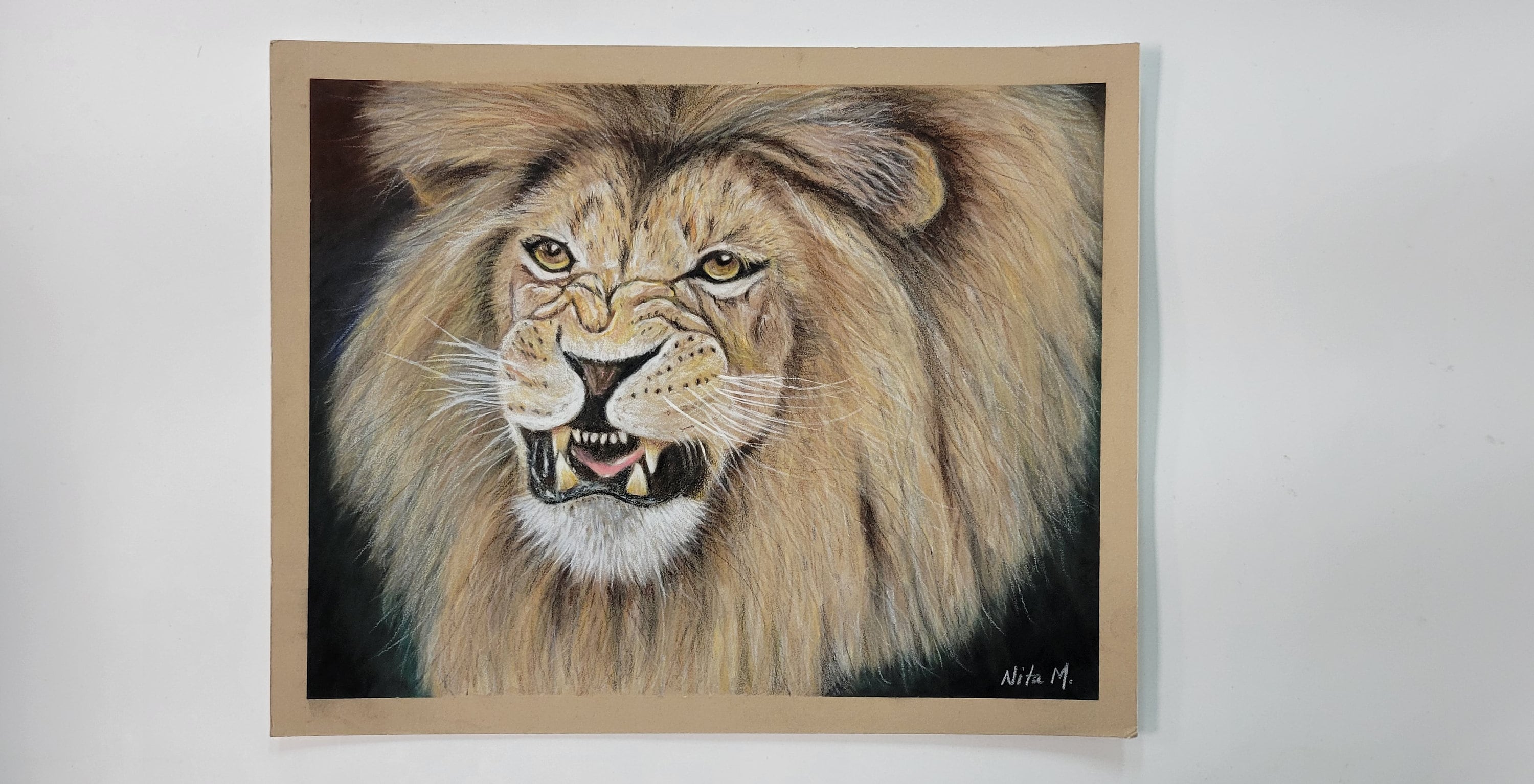 オリジナルライオンパステル、色鉛筆画 - Etsy 日本
