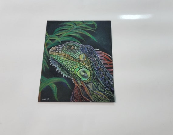 オリジナルのイグアナの色鉛筆画 - Etsy 日本