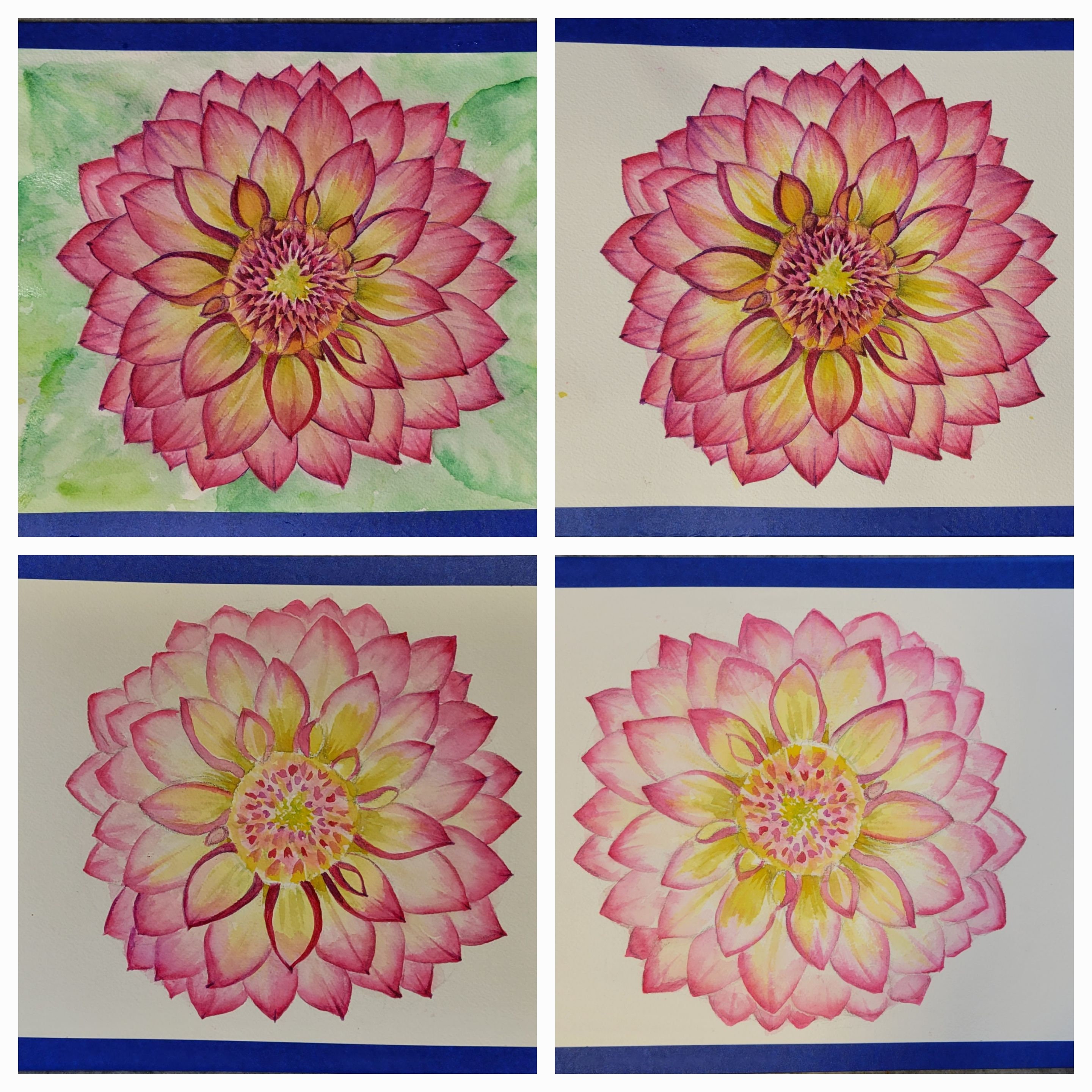 Original Dahlia Flower Painting 9