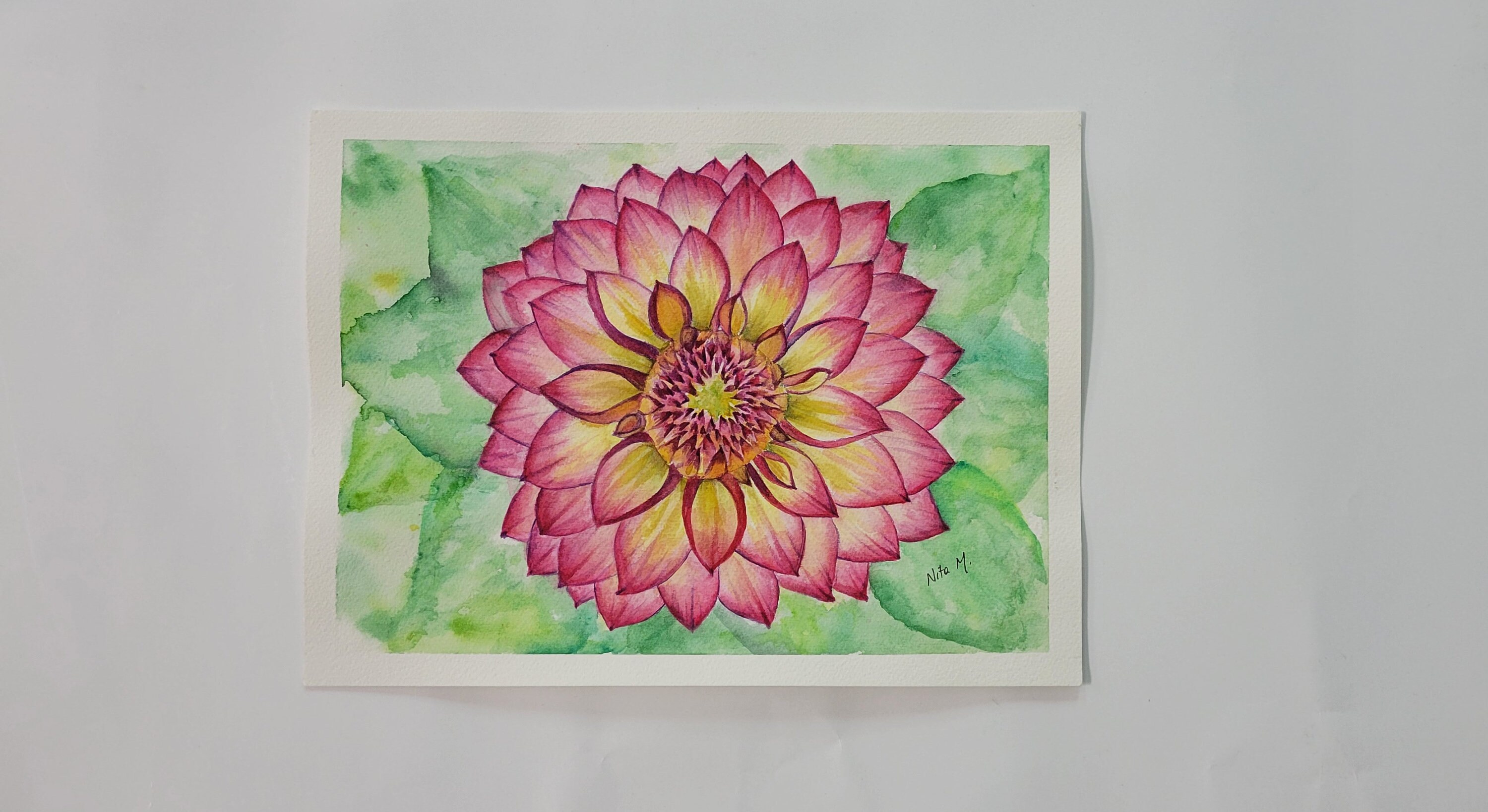 Original Dahlia Flower Painting 9