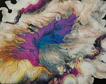 キャンバスに描かれたアクリル画 18