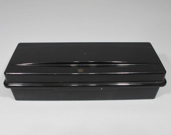 Alpha Audio Cassette Plastic Storage Box Case Holder Holds 15 24 Tapes Black