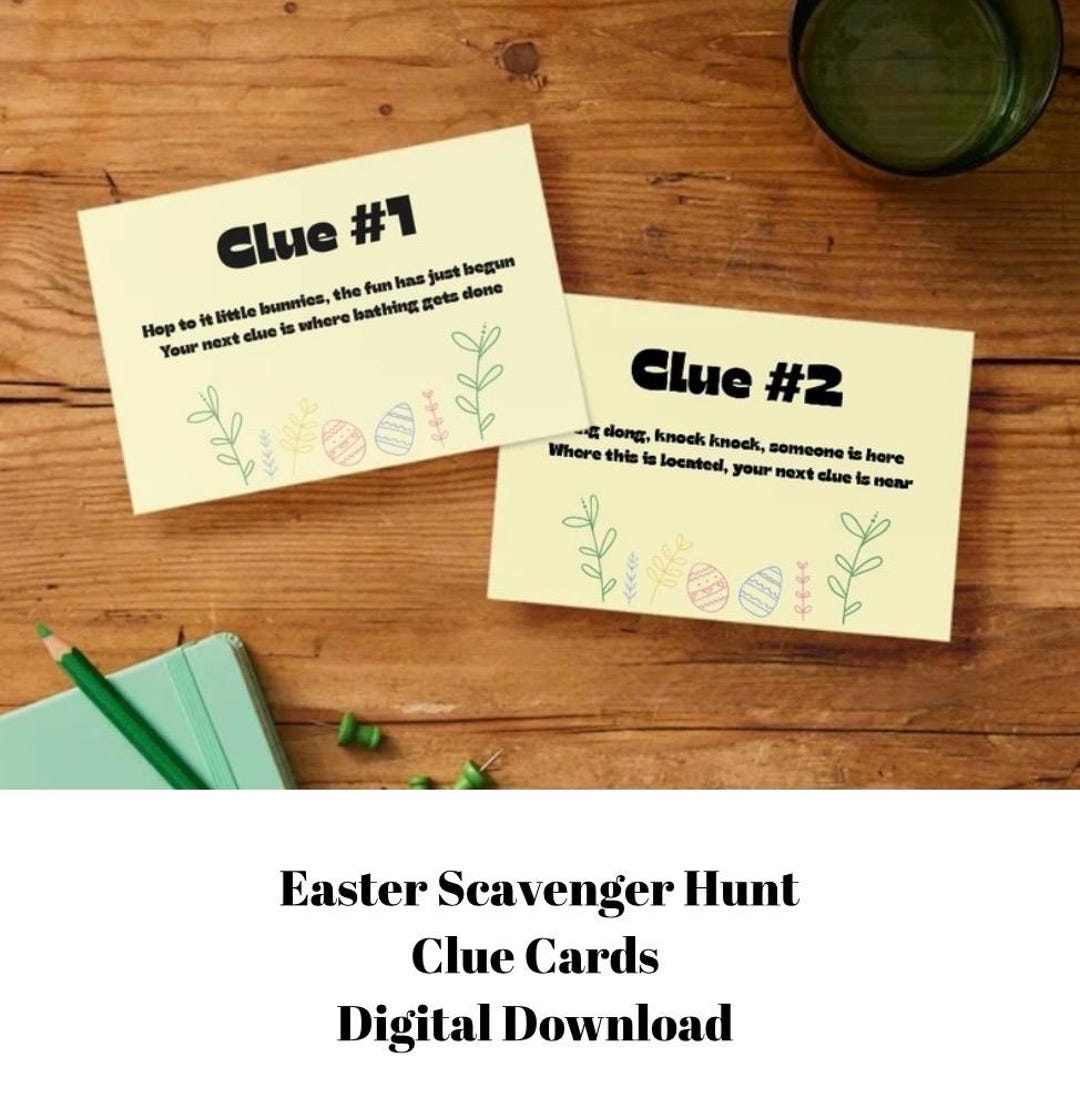 Editable Easter Egg Hunt Clues Printable – Scavenger and Treasure Game ...