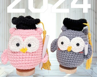 Handmade Crochet Graduation Owl: Doctor/Nurse Gift with Certification