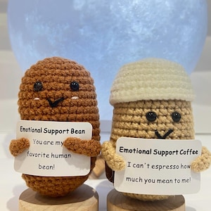 Crochet Coffee Bean/Cup: Positive Emotion Decor, Coffee Lover Gift