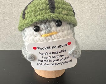 Crochet Pocket Penguin Plush: Handmade Comfort Gift