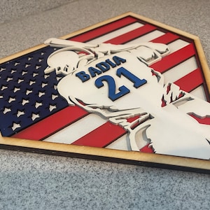 Personalized Baseball Gift for Boys, 3D Baseball Plaque, Softball Name Sign for Boy or Girl Ball Player