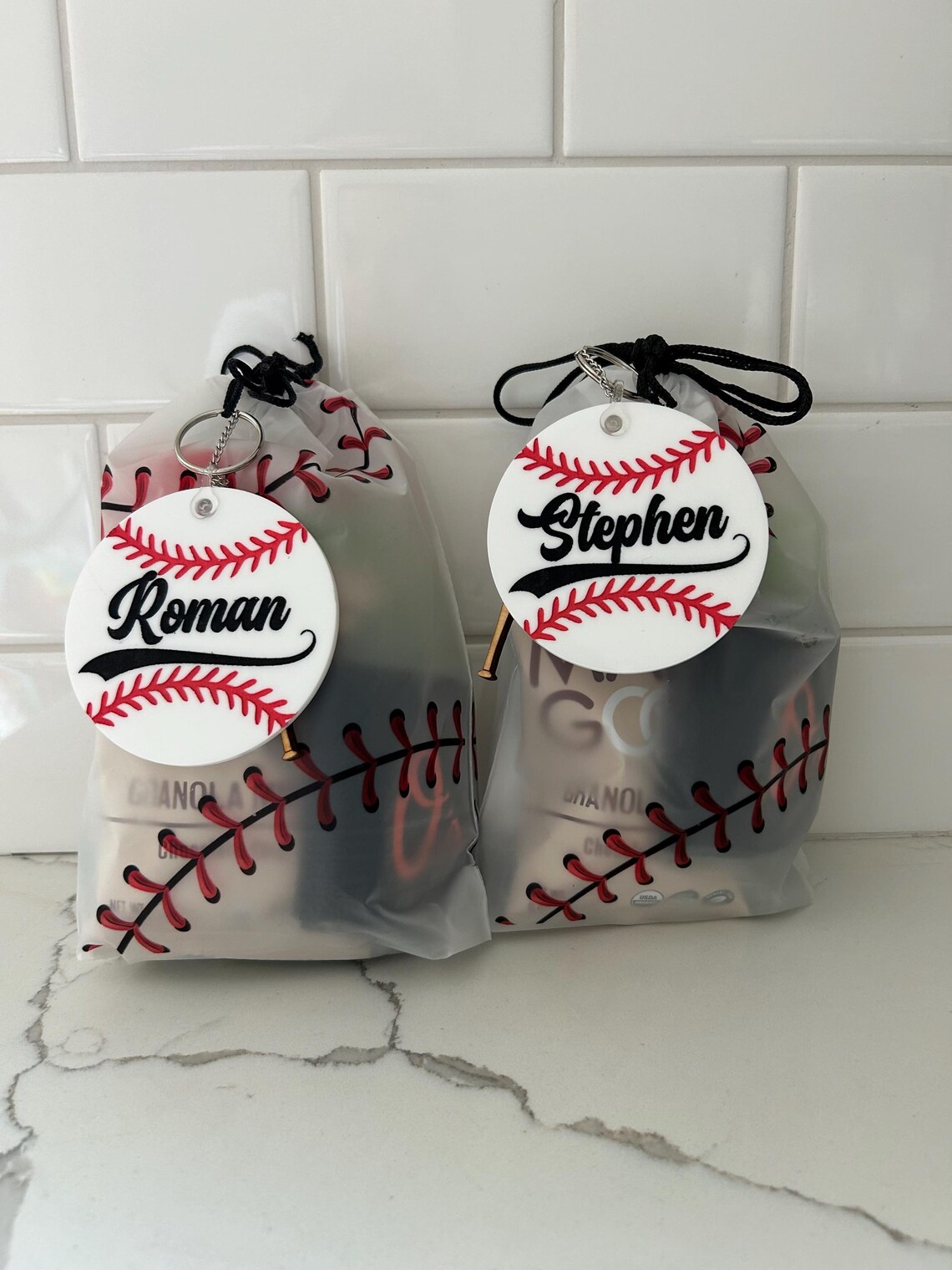 Baseball Name Tags Keychains | Team Gifts | Acrylic Engraved Baseballs ...