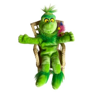 Vintage 1997 Grinch and Whozit Puppet Plush Toy Dr. Seuss By Stellar Gifts