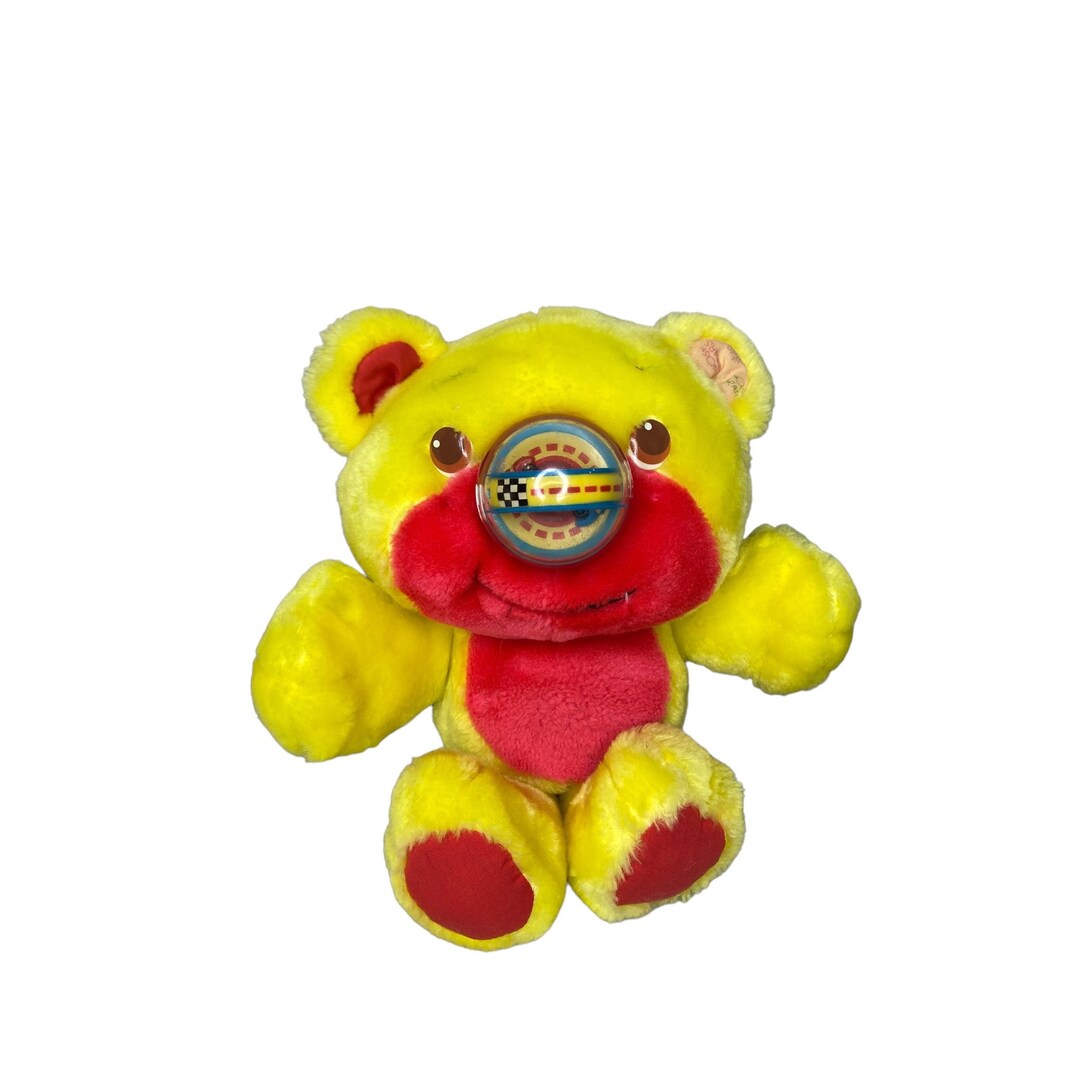 Peluche Vintage Playskool 'Nosy Bear' Ou 'Nosynours' Tourniquet 1987 - Ours Violet Dizzy