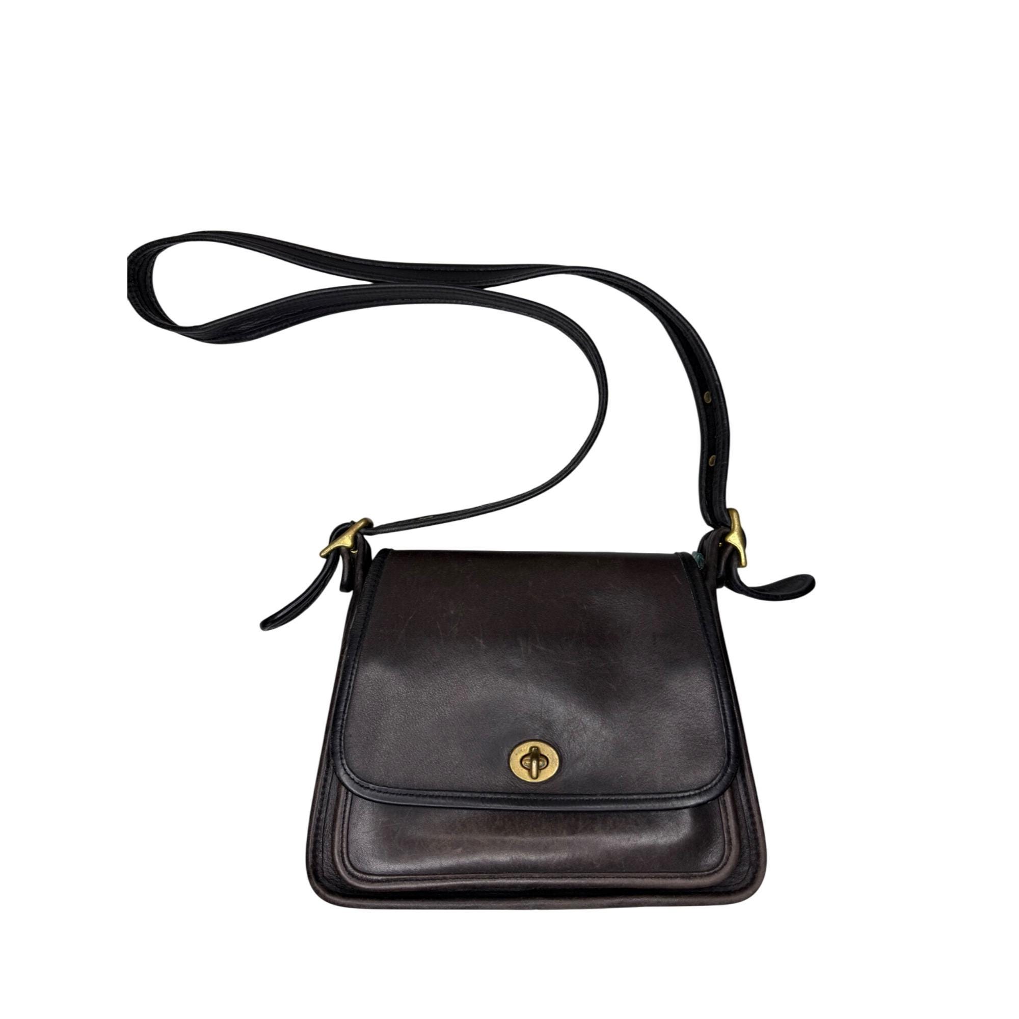 バッグ OLD COACH turn lock leather shoulder bag Old Coach 3808 Turnlock ShoulderBlack Leather From The 70's