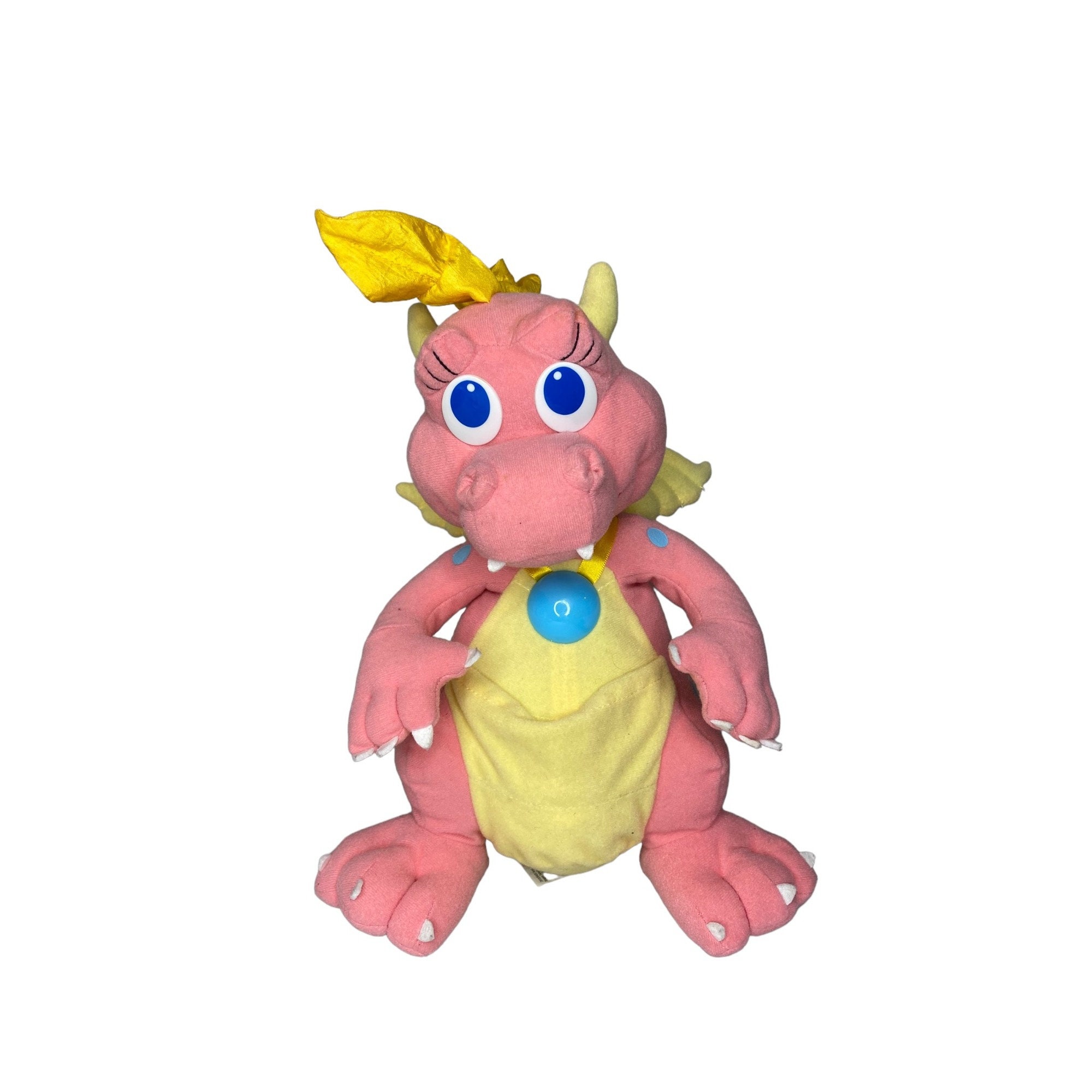 Vintage 1999 Playskool Dragon Tales Cassie Pink Dragon Talking Plush  Stuffed Animal 13