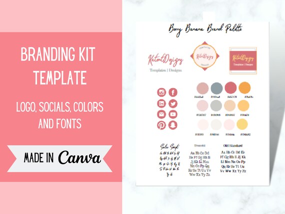Editable BRAND KIT Template Color Palette Business Brand | Etsy
