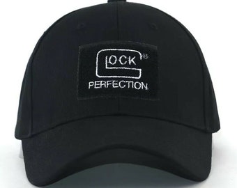 Glock Shooting Sports Hat Strap Back Black Logo Embroidered