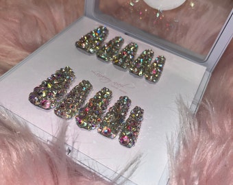 Blinged out press on nails