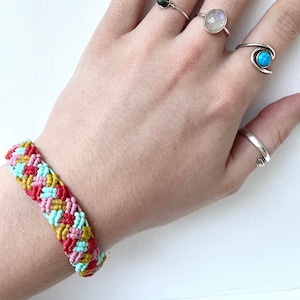 Adjustable Handmade Macrame Friendship Bracelet - Woven Pattern