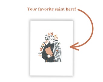 CUSTOM Saint Illustration - Digital Download - Saint Print - Confirmation Saint Print - Confirmation Gift