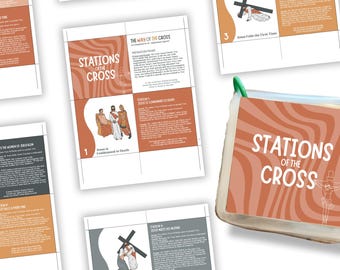 Libro del Vía Crucis - IMPRIMIBLE - Descarga digital - Libro infantil de misa católica - Imprimible católico