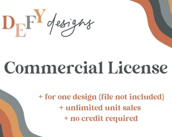 Licencia comercial/reimpresión, reventa y distribución utilizando 1 ilustración de Defy Designs