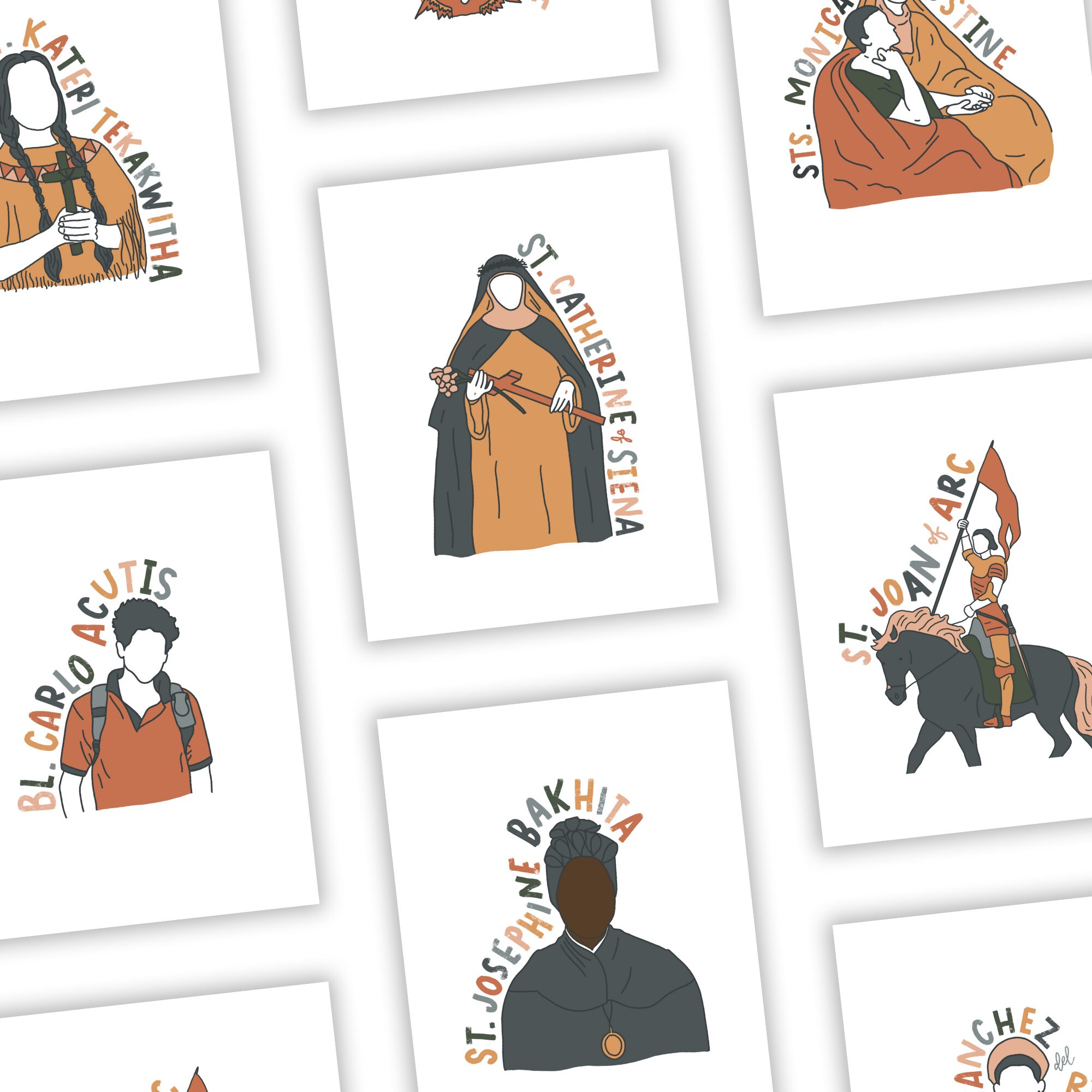 Saint Poster Image Example 30 Saint Illustrations - DIGITAL DOWNLOAD - Printable PDF - Catholic ...