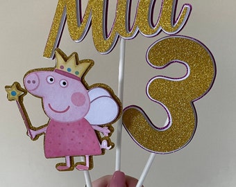 Personalised Peppa Pig Cake Topper Set