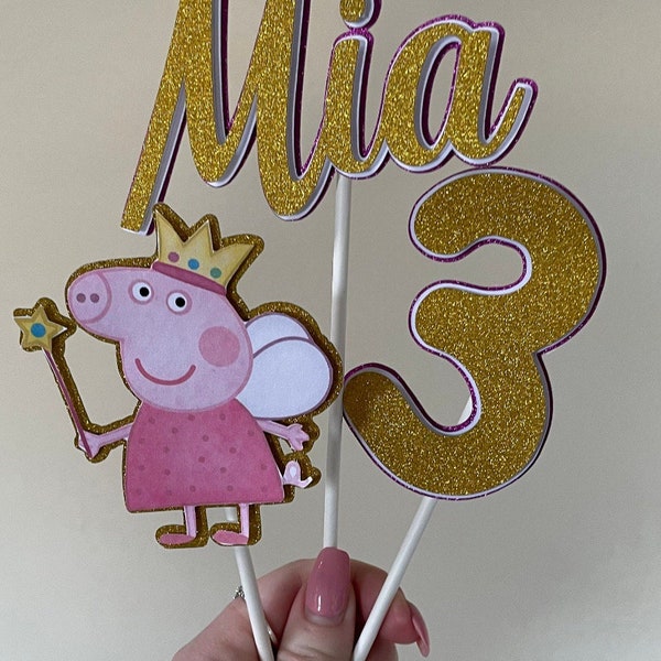 Personalisierte Peppa Wutz Cake Topper Set