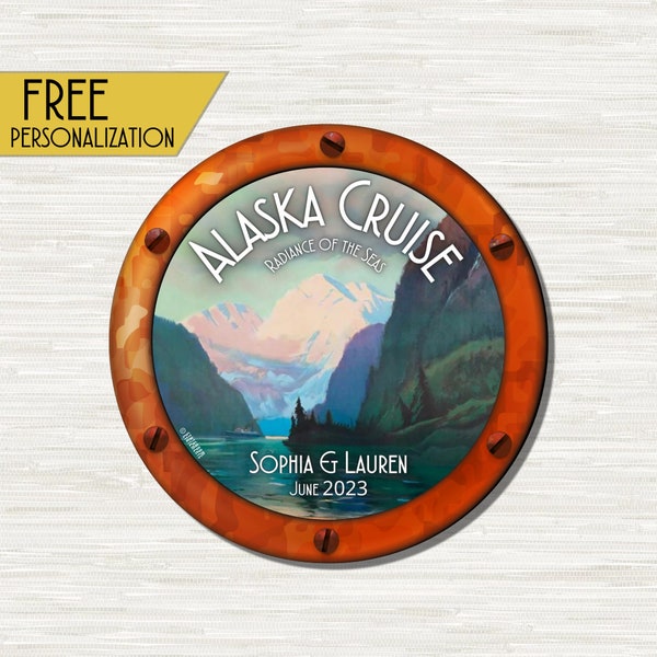 Alaska Cruise - Personalized Cruise Door Magnet | Alaska Cruise Magnet |