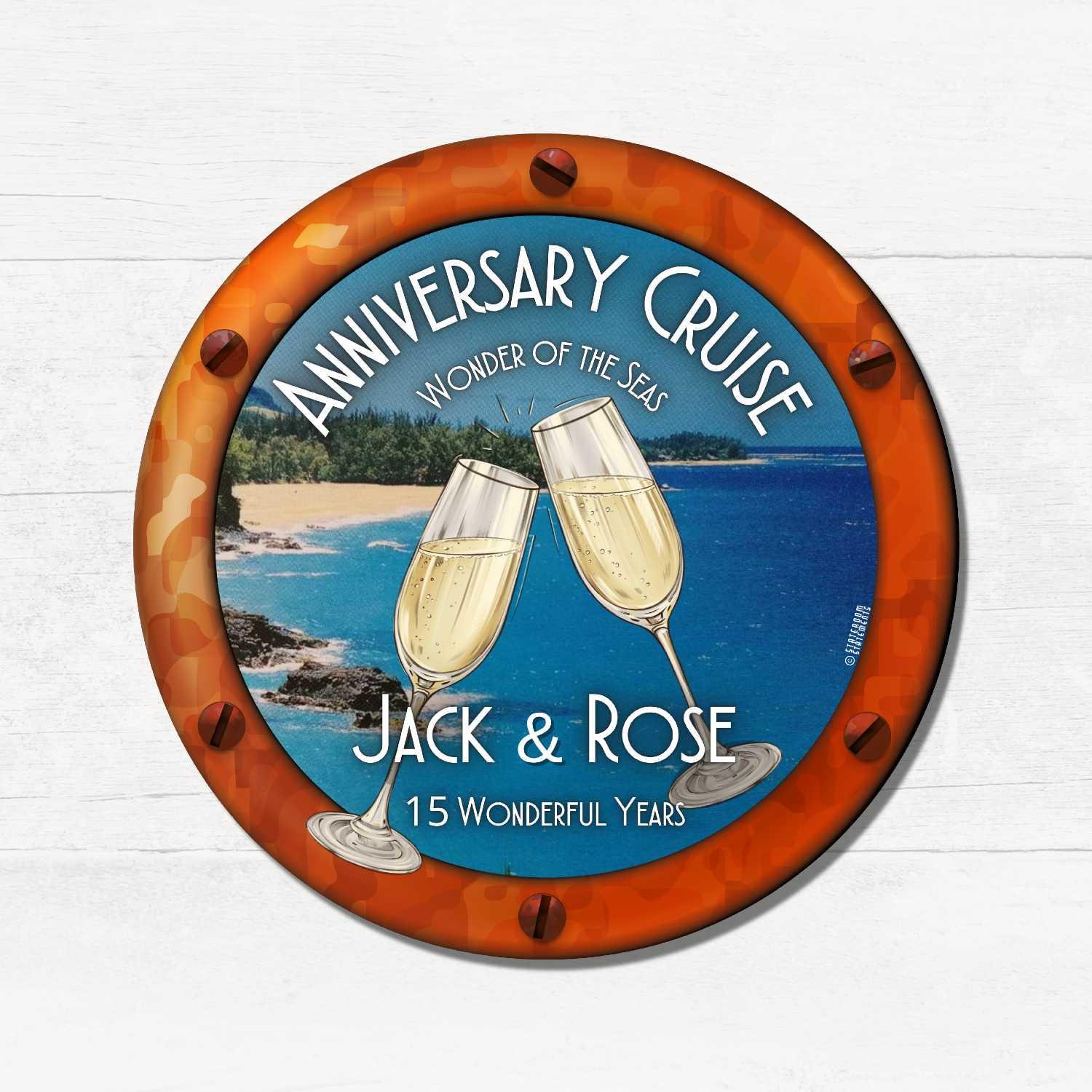Anniversary Cruise - Personalized Cruise Door Magnet | Custom Anniversary Cruise Magnet | Cruise Ship Magnet