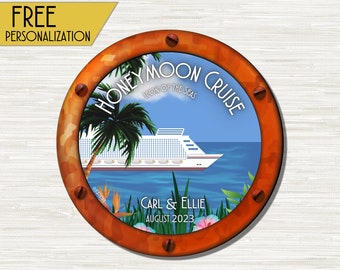 Honeymoon Cruise - Personalized Cruise Door Magnet | Honeymoon Cruise Decoration | Cruise Cabin Decoration