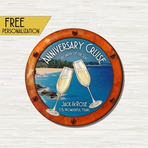 Anniversary Cruise - Personalized Cruise Door Magnet | Custom Anniversary Cruise Magnet | Cruise Ship Magnet
