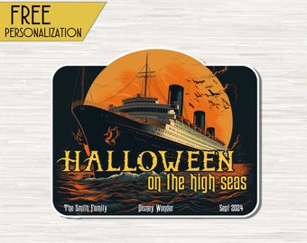 Halloween on the High Seas - Cruise Door Magnet | DCL Cruise Magnet | DCL Halloween Decoration